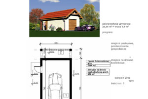 Projekt garażu jednostanowiskowego G 012